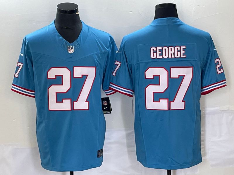 Men Tennessee Titans #27 George Light Blue Nike Throwback Vapor Limited NFL Jersey->oakland raiders->NFL Jersey